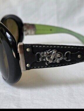 Kieselstein-Cord Puff Sunglasses Black/Green